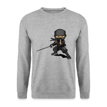 cool manga japan ninja gift for comic ninja - Unisex Sweatshirt - salt & pepper - Front - Alina (178cm) & Michal (187cm)