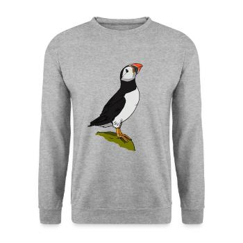cute puffin gift for puffin friends - Unisex Sweatshirt - salt & pepper - Front - Alina (178cm) & Michal (187cm)