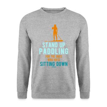 Stand Up Paddling SUP Surf Surf - Sweat-shirt Unisexe - gris chiné - Devant - Alina (178cm) & Michal (187cm)