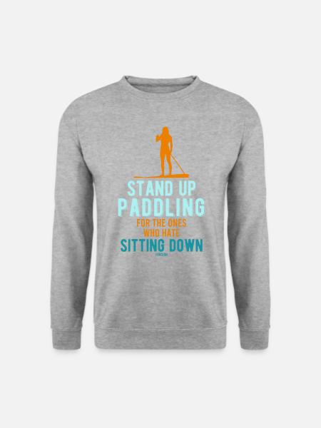 Stand Up Paddling SUP Surf Surfing - Unisex Pullover - Weißgrau meliert