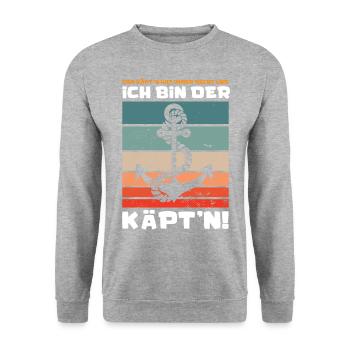 The captain is always right, I am the captain Seg - Unisex Sweatshirt - salt & pepper - Front - Alina (178cm) & Michal (187cm)