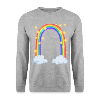 Rainbow - Unisex Sweatshirt - salt & pepper - Front - Alina (178cm) & Michal (187cm)