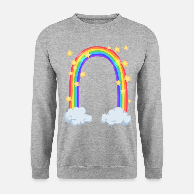 Regenbogen - Unisex Pullover - Weißgrau meliert