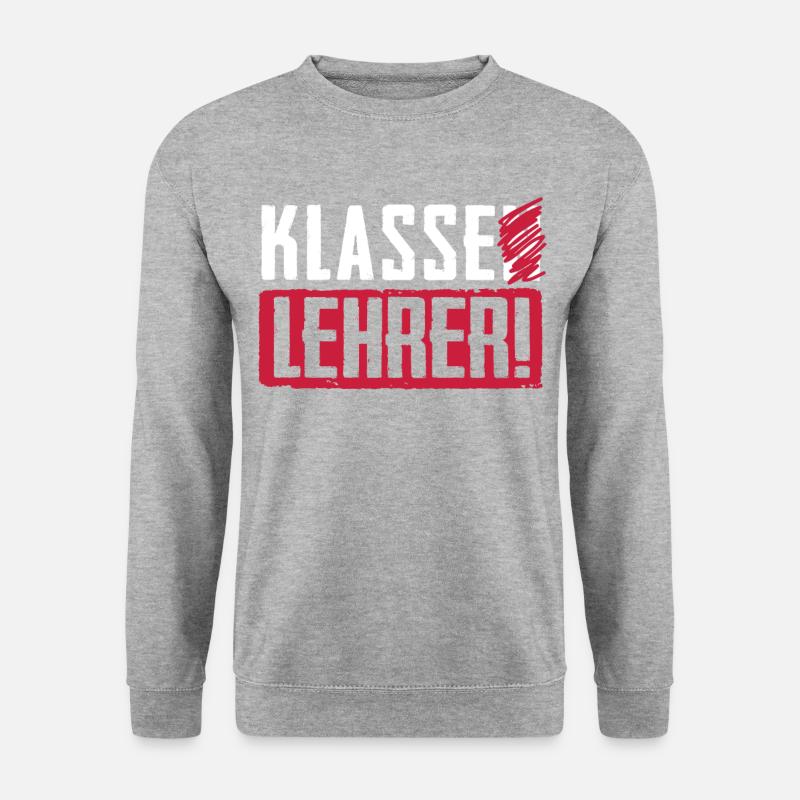 Abschied Geschenk für Klassenlehrer mit dem Klasse - Unisex Pullover - Weißgrau meliert