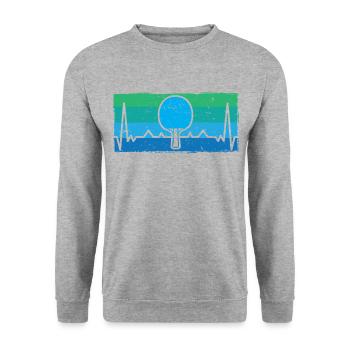 Ping-pong | Ping Pong | Ping-pong - Sweat-shirt Unisexe - gris chiné - Devant - Alina (178cm) & Michal (187cm)