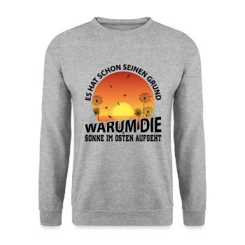 DDR Osten Ossi - Unisex Pullover - Weißgrau meliert - Vorne - Alina (178cm) & Michal (187cm)