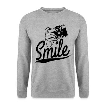 Photography photographer photo camera gift - Unisex Sweatshirt - salt & pepper - Front - Alina (178cm) & Michal (187cm)