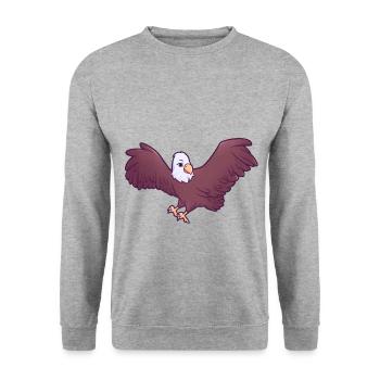 Adler - Unisex Pullover - Weißgrau meliert - Vorne - Alina (178cm) & Michal (187cm)