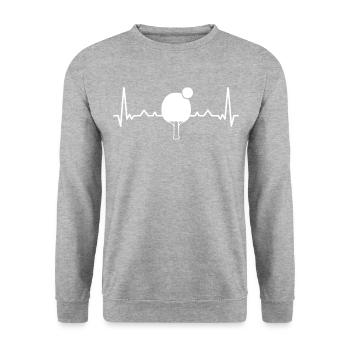 Ping-pong | Ping Pong | Ping-pong - Sweat-shirt Unisexe - gris chiné - Devant - Alina (178cm) & Michal (187cm)