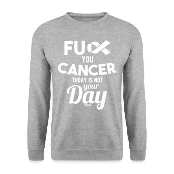 Fuck Cancer Thyroid Cancer Ill - Unisex Sweatshirt - salt & pepper - Front - Alina (178cm) & Michal (187cm)