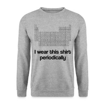 Ich trage dieses Hemd periodisch Periodensystem - Unisex Pullover - Weißgrau meliert - Vorne - Alina (178cm) & Michal (187cm)