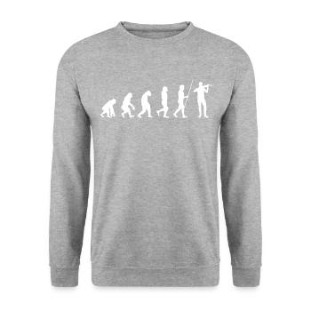 Evolution violin violin violinist violinist violin pi - Unisex Sweatshirt - salt & pepper - Front - Alina (178cm) & Michal (187cm)