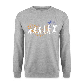 Evolution violin violin violinist violinist violin pi - Unisex Sweatshirt - salt & pepper - Front - Alina (178cm) & Michal (187cm)
