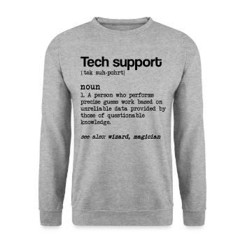 Technical support Definition of noun Technisc - Unisex Sweatshirt - salt & pepper - Front - Alina (178cm) & Michal (187cm)