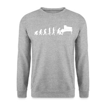 Evolution pianiste pianiste | Clave cadeau - Sweat-shirt Unisexe - gris chiné - Devant - Alina (178cm) & Michal (187cm)