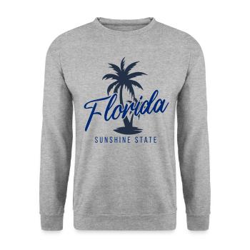 Florida Sunshine State Flat Design - Unisex Pullover - Weißgrau meliert - Vorne - Alina (178cm) & Michal (187cm)