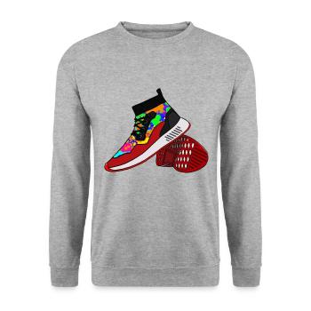 Colorful shoes for shoe addicts shoes gift - Unisex Sweatshirt - salt & pepper - Front - Alina (178cm) & Michal (187cm)