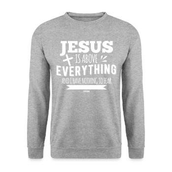 jésus - Sweat-shirt Unisexe - gris chiné - Devant - Alina (178cm) & Michal (187cm)