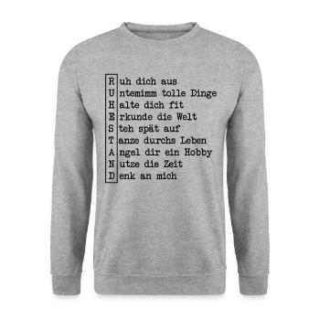 Ruhestand Definition Rentner 2020 Rente Pension - Unisex Pullover - Weißgrau meliert - Vorne - Alina (178cm) & Michal (187cm)