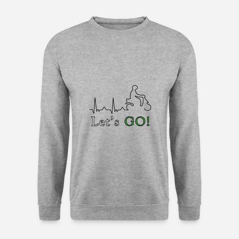 LETS GO - Unisex Pullover - Weißgrau meliert
