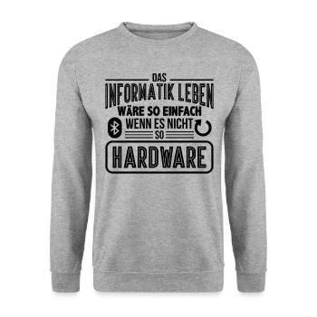 Informatiker - Unisex Pullover - Weißgrau meliert - Vorne - Alina (178cm) & Michal (187cm)