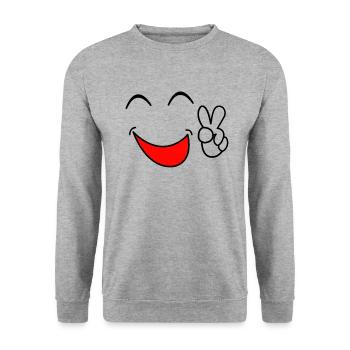 Funny face for Halloween and Carnival - Unisex Sweatshirt - salt & pepper - Front - Alina (178cm) & Michal (187cm)