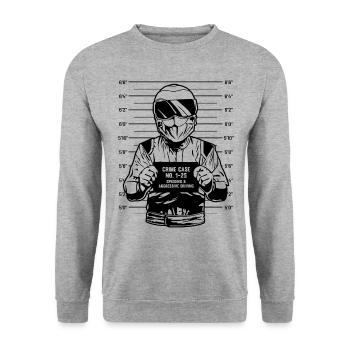 Biker Motorradfahrer Motorrad Motorradfahren Bike - Unisex Pullover - Weißgrau meliert - Vorne - Alina (178cm) & Michal (187cm)