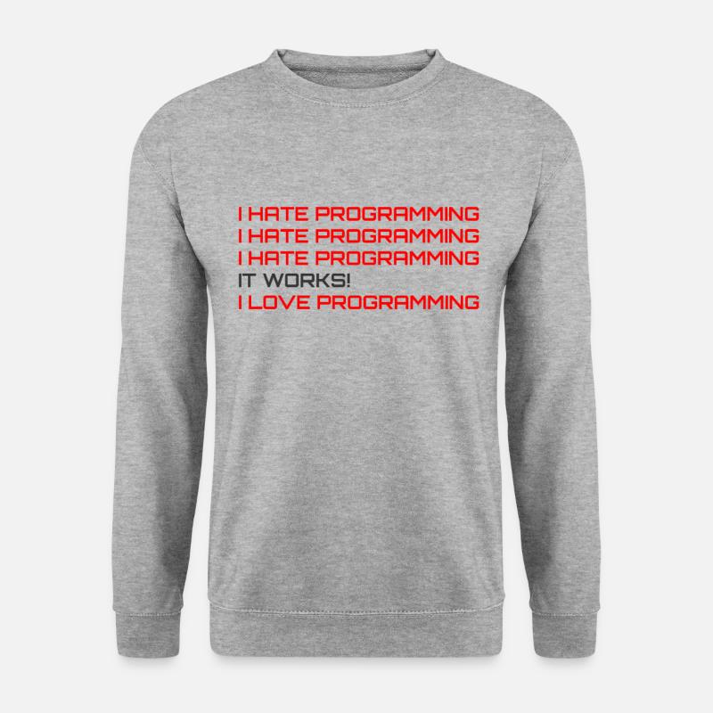Computerprogrammierer Codierer Software Engineers Geschenk - Unisex Pullover - Weißgrau meliert