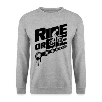 Ride or Die Mountainbiker VTT Vélo VTT - Sweat-shirt Unisexe - gris chiné - Devant - Alina (178cm) & Michal (187cm)