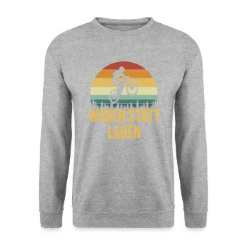 Calves instead of loading Calves instead of loading bicycles - Unisex Sweatshirt - salt & pepper - Front - Alina (178cm) & Michal (187cm)