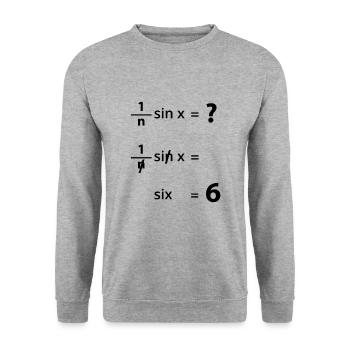 Science Funny Math Equation Physik Witz Wortspiel Geschenk - Unisex Pullover - Weißgrau meliert - Vorne - Alina (178cm) & Michal (187cm)