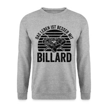Billard Billards - Unisex Pullover - Weißgrau meliert - Vorne - Alina (178cm) & Michal (187cm)