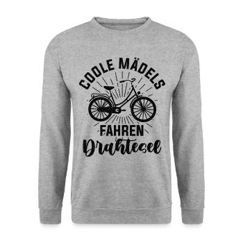 Drahtesel Fahrradfahren Fahrradfahrer Radfahren - Unisex Pullover - Weißgrau meliert - Vorne - Alina (178cm) & Michal (187cm)