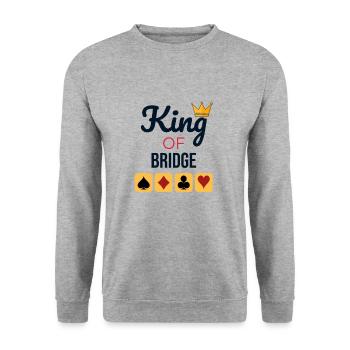 Play Cards Bridge game Addict Fan Player Gamer - Unisex Sweatshirt - salt & pepper - Front - Alina (178cm) & Michal (187cm)