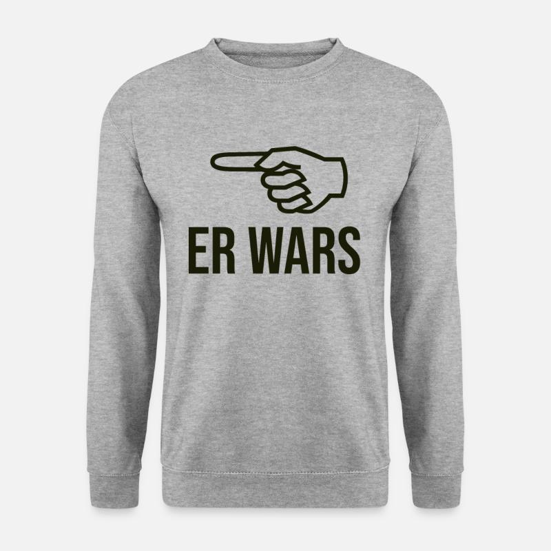 Er wars - Unisex Pullover - Weißgrau meliert