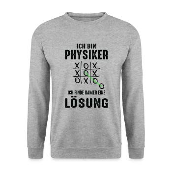Physiker Physik Mathematik Wissenschaft Lustig - Unisex Pullover - Weißgrau meliert - Vorne - Alina (178cm) & Michal (187cm)