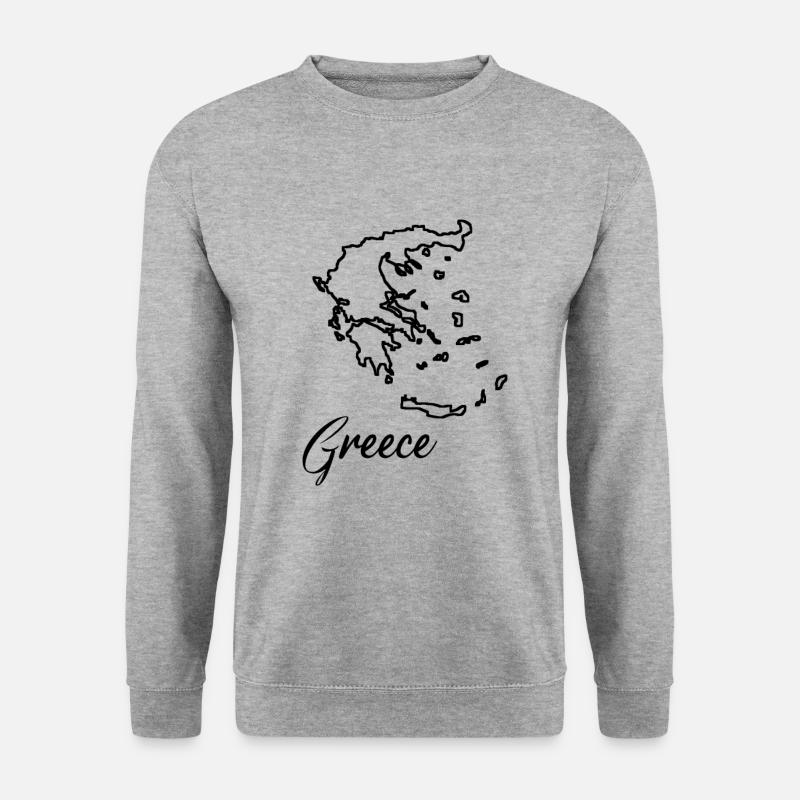 Lustiger Griechischer Spruch Griechenland Geschenk - Unisex Pullover - Weißgrau meliert