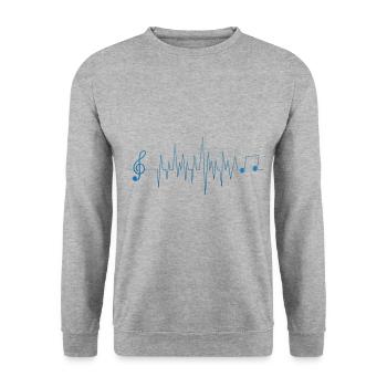 Musique notes de musique battement de coeur - Sweat-shirt Unisexe - gris chiné - Devant - Alina (178cm) & Michal (187cm)