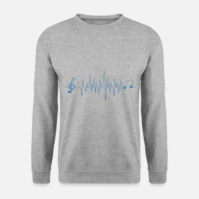 Musik Musiknoten Herzschlag - Unisex Pullover - Weißgrau meliert