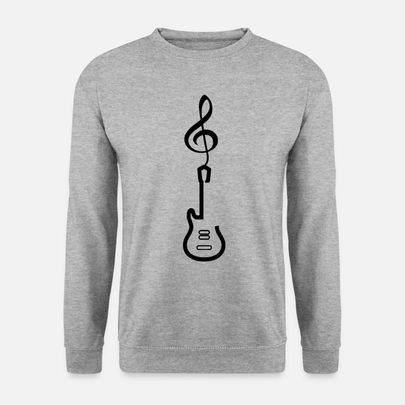 E Gitarre Musiknote - Unisex Pullover - Weißgrau meliert