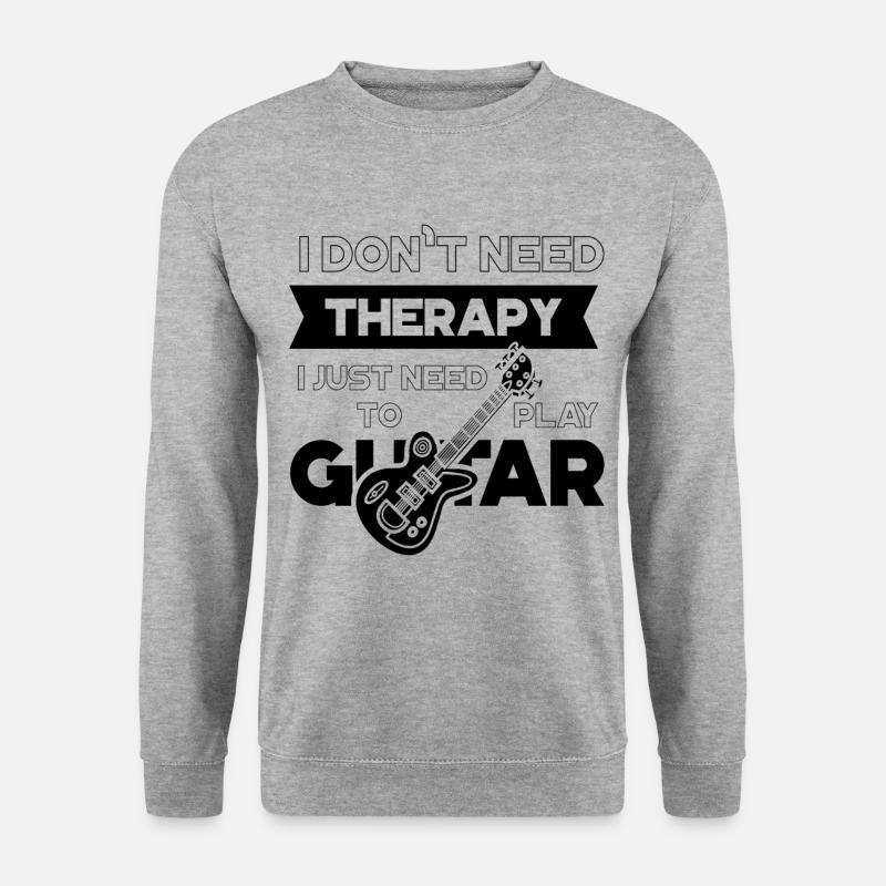Gitarre Elektrogitarre Spruch - Unisex Pullover - Weißgrau meliert