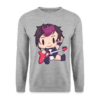 Baby Guitare électrique Hard Rock Metal Musique - Sweat-shirt Unisexe - gris chiné - Devant - Alina (178cm) & Michal (187cm)