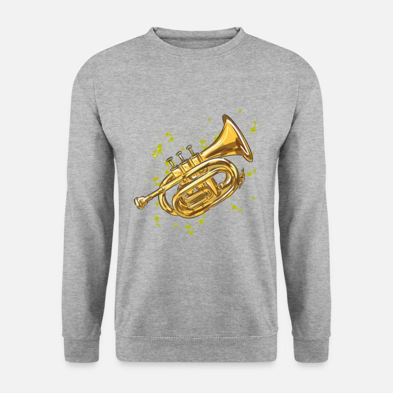 Trompete - Unisex Pullover - Weißgrau meliert