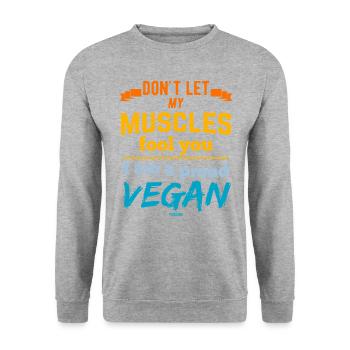Vegan Vegan Veganism Veggie Gift - Sweat-shirt Unisexe - gris chiné - Devant - Alina (178cm) & Michal (187cm)