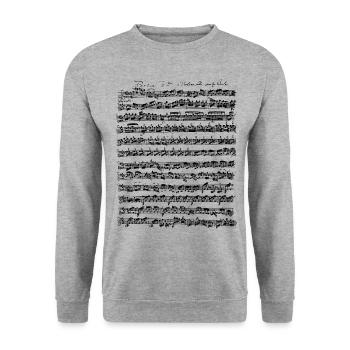 Bach Partita Für Violine E-Dur Preludio - Unisex Pullover - Weißgrau meliert - Vorne - Alina (178cm) & Michal (187cm)