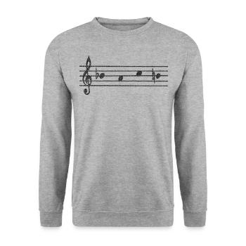 BACH motif as musical notes - Unisex Sweatshirt - salt & pepper - Front - Alina (178cm) & Michal (187cm)