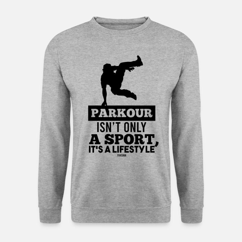 Parkour Freerunning Sport - Unisex Pullover - Weißgrau meliert