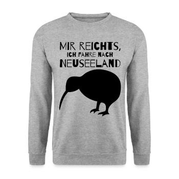 Mir reichts, ich fahre nach Neuseeland - Unisex Pullover - Weißgrau meliert - Vorne - Alina (178cm) & Michal (187cm)