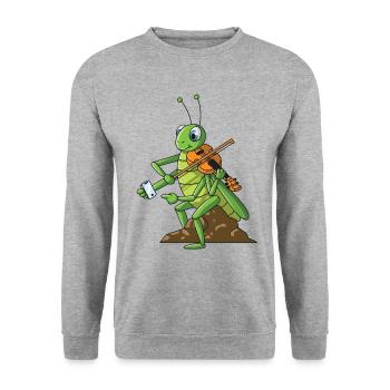 Violin Grille Violin Player Multitasking Cell Phone - Unisex Sweatshirt - salt & pepper - Front - Alina (178cm) & Michal (187cm)