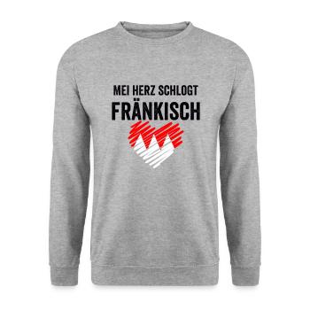 Fränkisches Wappen Franke Fränkisch Oberfranken Lu - Unisex Pullover - Weißgrau meliert - Vorne - Alina (178cm) & Michal (187cm)